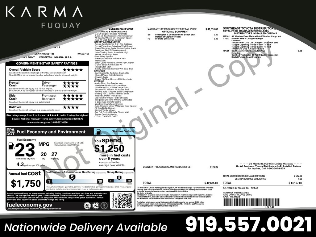 2021 Toyota Highlander XLE AWD V6 for sale by dealer