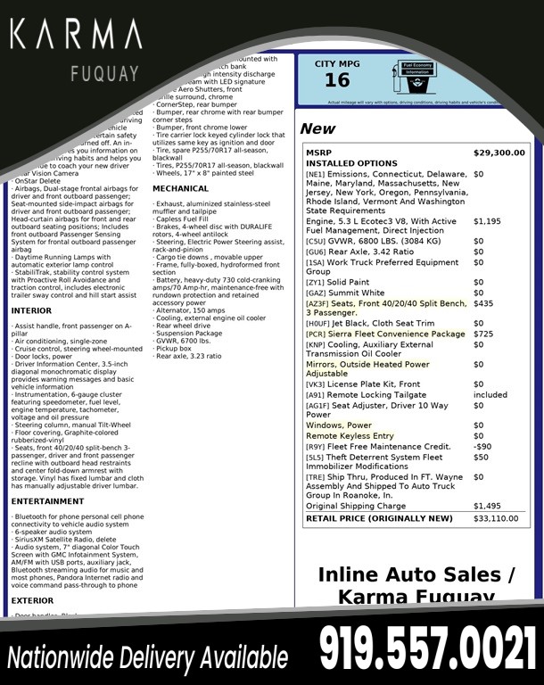 2018 GMC Sierra 1500 Base Long Box 2WD for sale by dealer