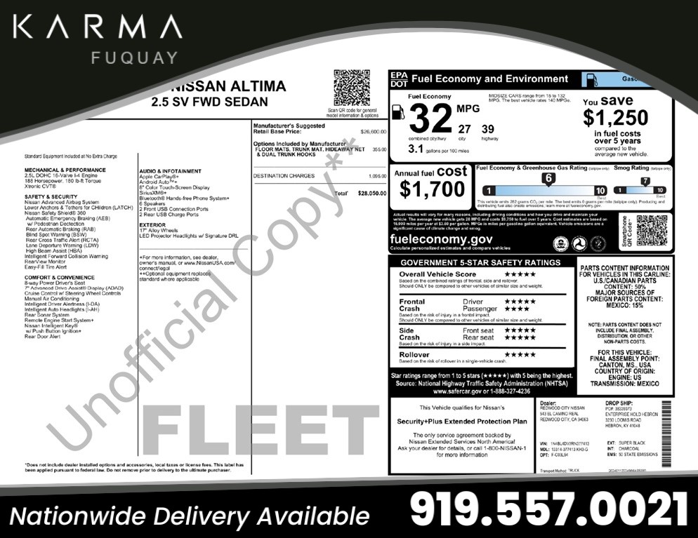 2024 Nissan Altima 2.5 SV for sale by dealer