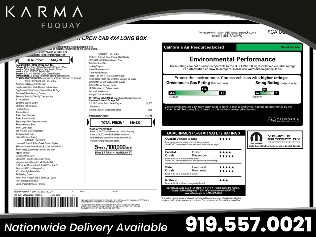 2022 RAM 2500 Tradesman Crew Cab LWB 4WD for sale by dealer