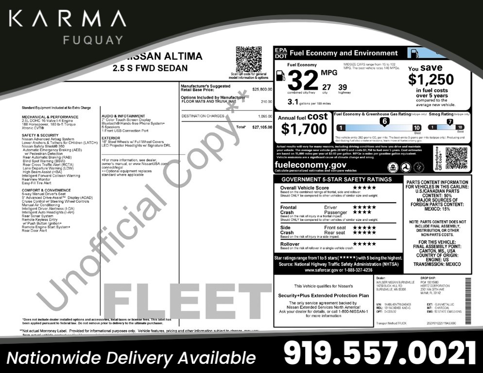 2024 Nissan Altima 2.5 S for sale by dealer