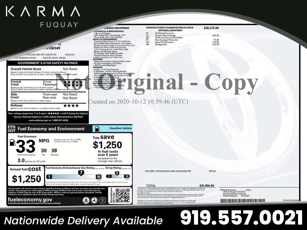 2021 Toyota Corolla LE for sale by dealer