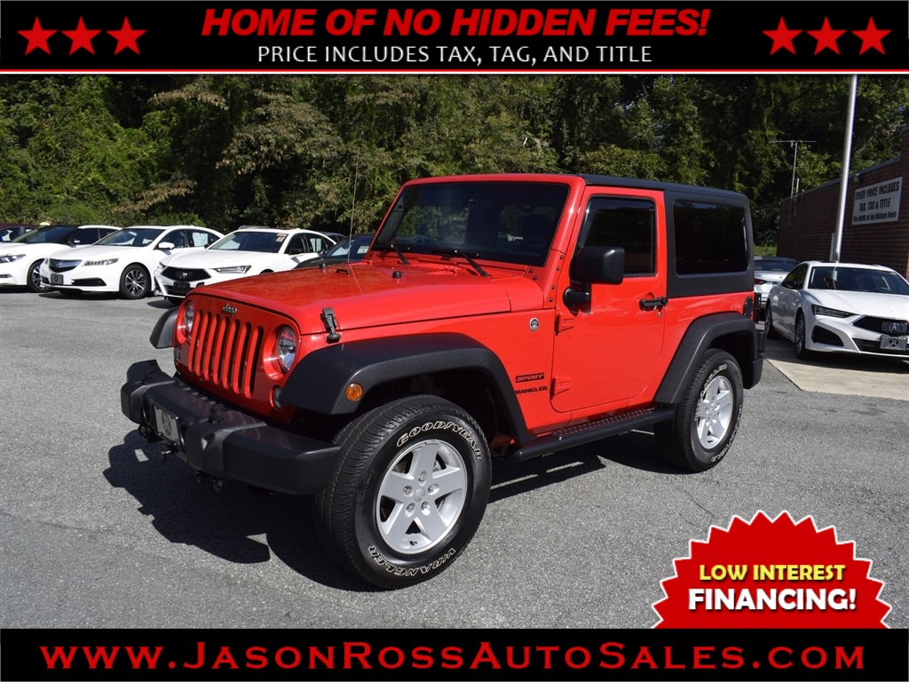 2015 Jeep Wrangler Sport 4WD w/ Hardtop Cover for sale by dealer